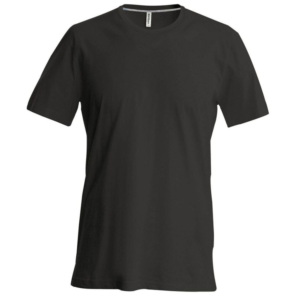 Kariban Mens Slim Fit Short Sleeve Crew Neck / Black